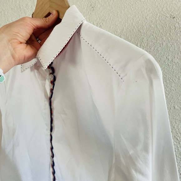 Schneider Salzburg White Button Up Blouse with Embroidered Trim - Picture 8 of 14